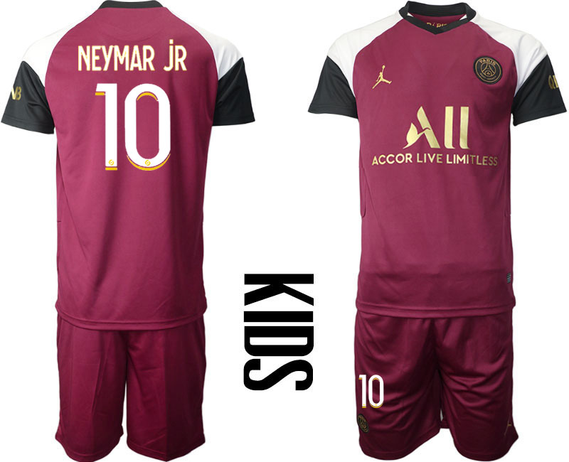 2021 Paris Saint Germain away kids #10 soccer jerseys